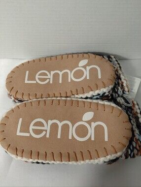 Lemon Aurora Multicolor Knit Slipper Boots with Tan Soles